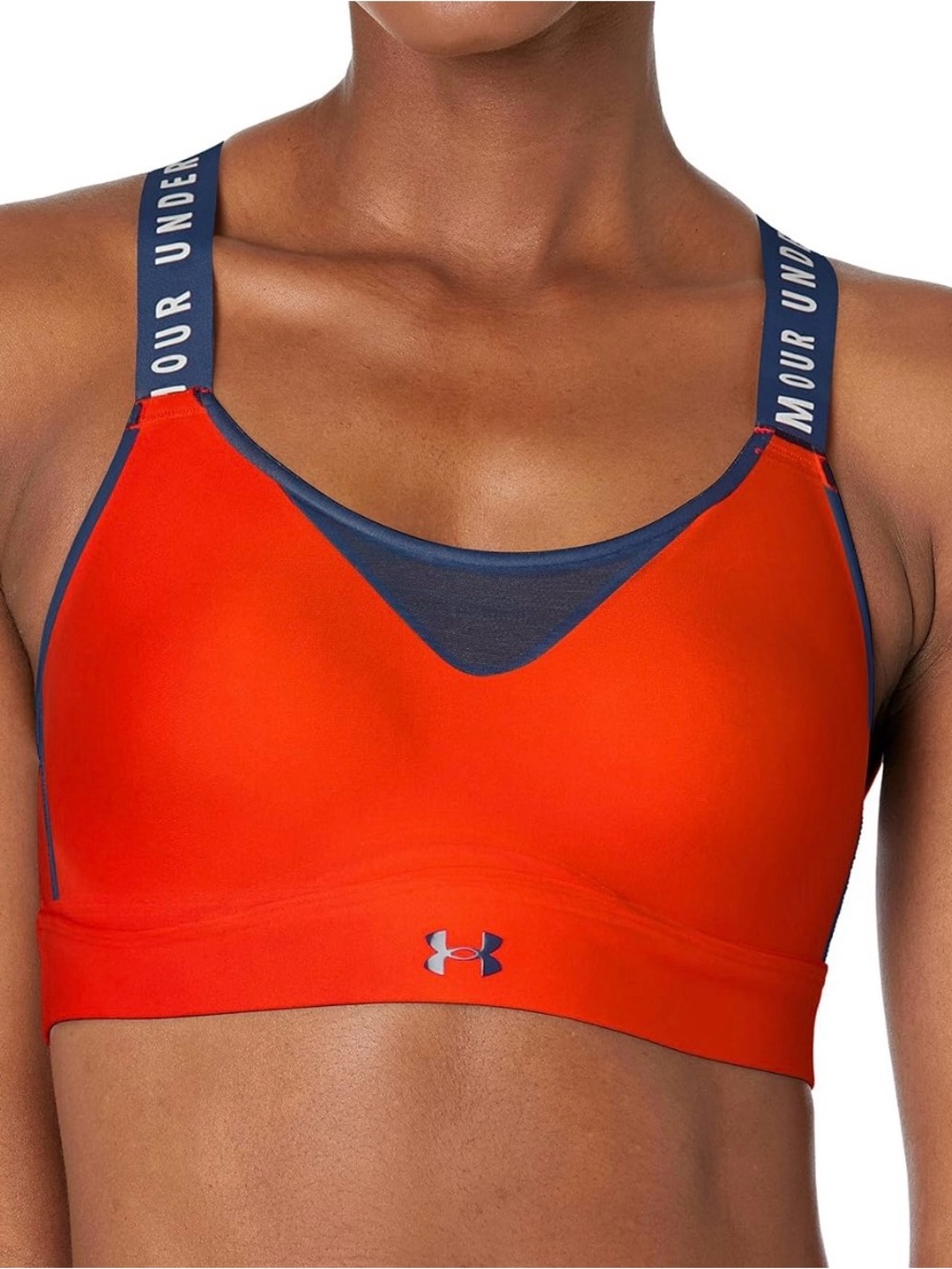 Under Armour Orange & Navy High-Impact Sports Bra